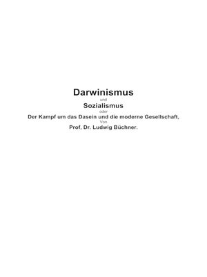 cover image of Darwinismus und Sozialismus